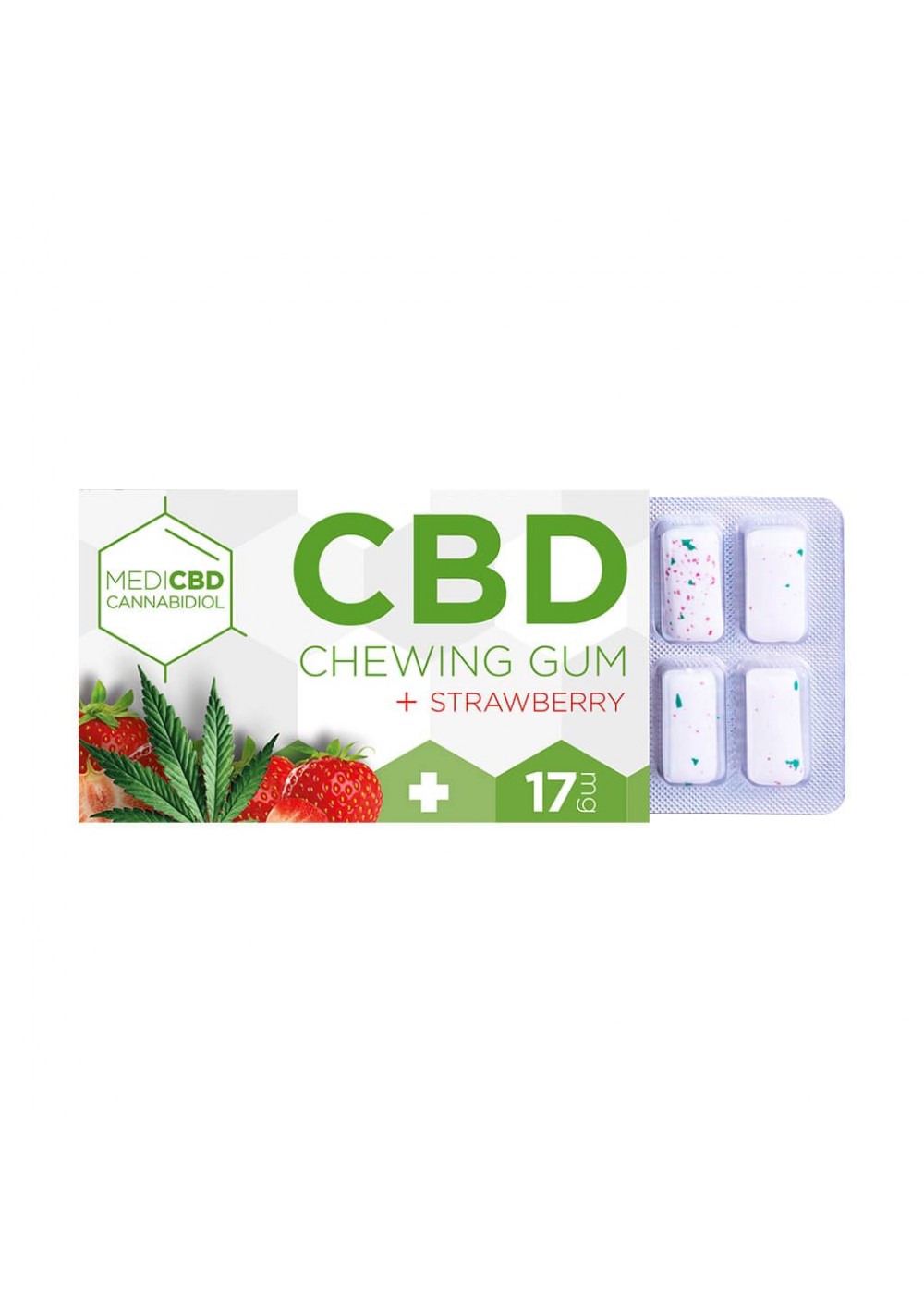 Chewing Gums, gomme da masticare alla Cannabis e Fragola con 17mg di CBD - MediCBD