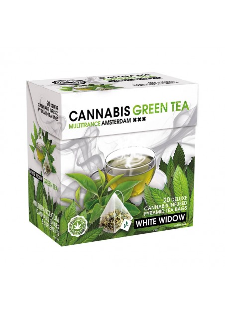 Tè Verde alla Cannabis White Widow con 7.5mg di CBD per bustina, 20 bustine piramidali - Multitrance