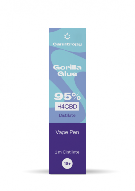 H4 Disposable Vape Pen - 1ml 95% H4CBD - Gorilla Glue - 600 Puffs - Canntropy