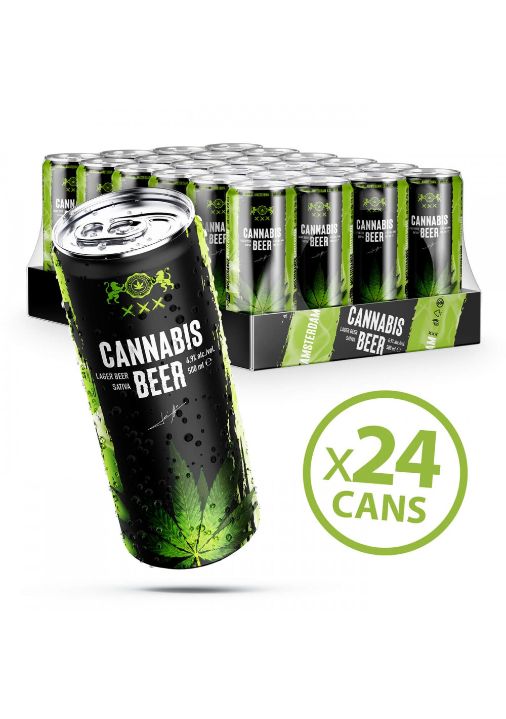 Cannabis Lager Beer - 4.9% Alc. - 500ml, 24 pcs - Haze