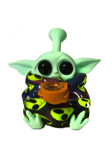 Silicon Bong Smiley Alien with Removable Pieces - 13cm