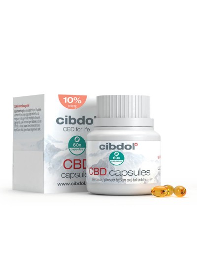 Capsule CBD 10% in Gelatina Morbida, 1000mg di CBD - 60 Capsule - Cibdol