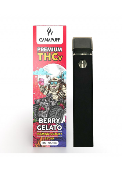 THC-V Vape Device 79% - Berry Gelato, 1ml, Disposable, 600 puffs - Canapuff