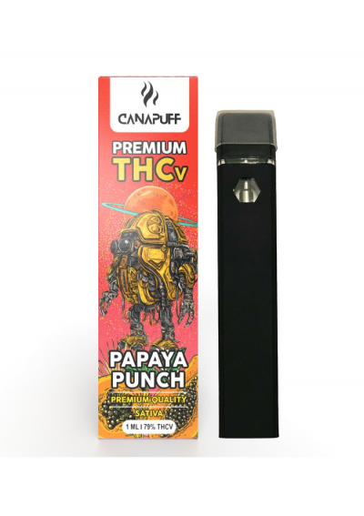 THC-V Dispositivo Usa e Getta 79% - Papaya Punch, 1ml, 600 puffs - Canapuff