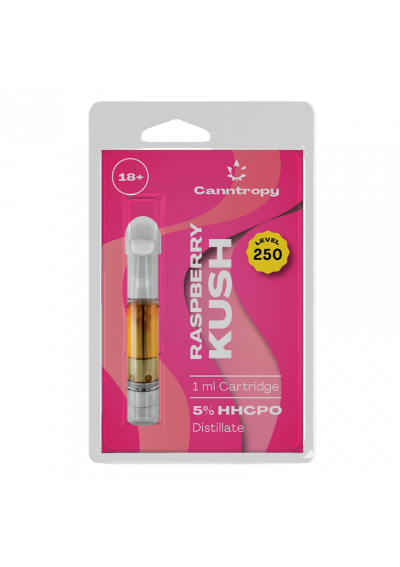 HHCPO Vape Cartridge Atomizer 5% - Raspberry Kush, 1ml, 500 puffs - Canntropy