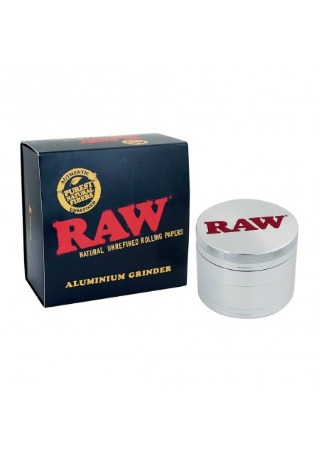 RAW - Alluminium Grinder Silver with Gift Box, 56mm - 4 Parts - RAW