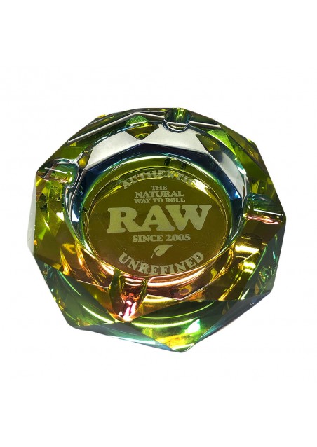 RAW Rainbow - Glass Ashtray, Heavy, Elegant with Giftbox - RAW