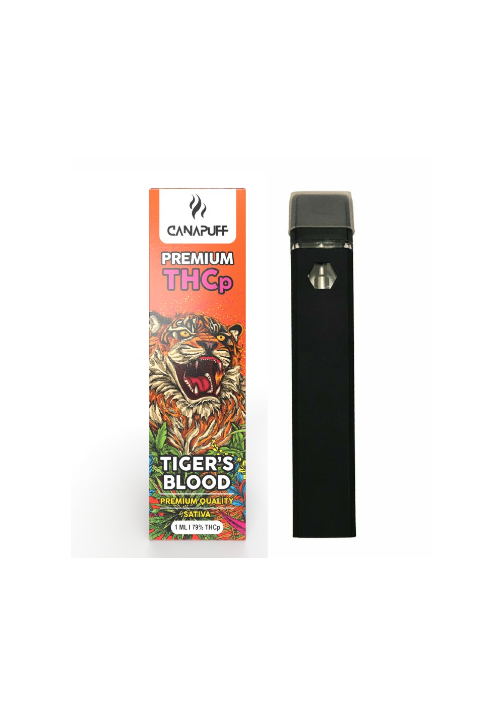 THC-P Dispositivo Usa e Getta 79% - Tiger's Blood, 1ml, 600 puffs - Canapuff