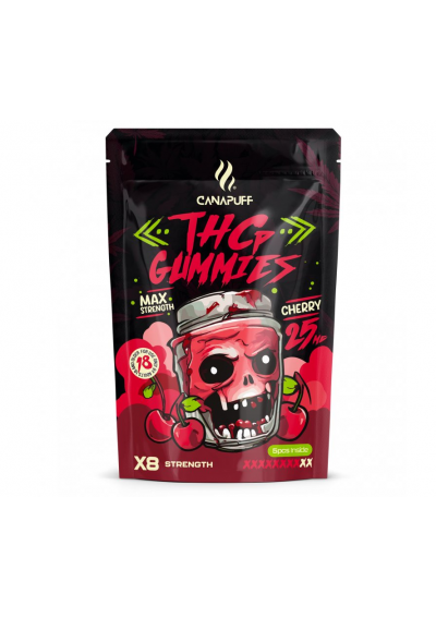THC-P Green Cherry, 5 pcs, 25mg THCP - Extra Strong - Canapuff