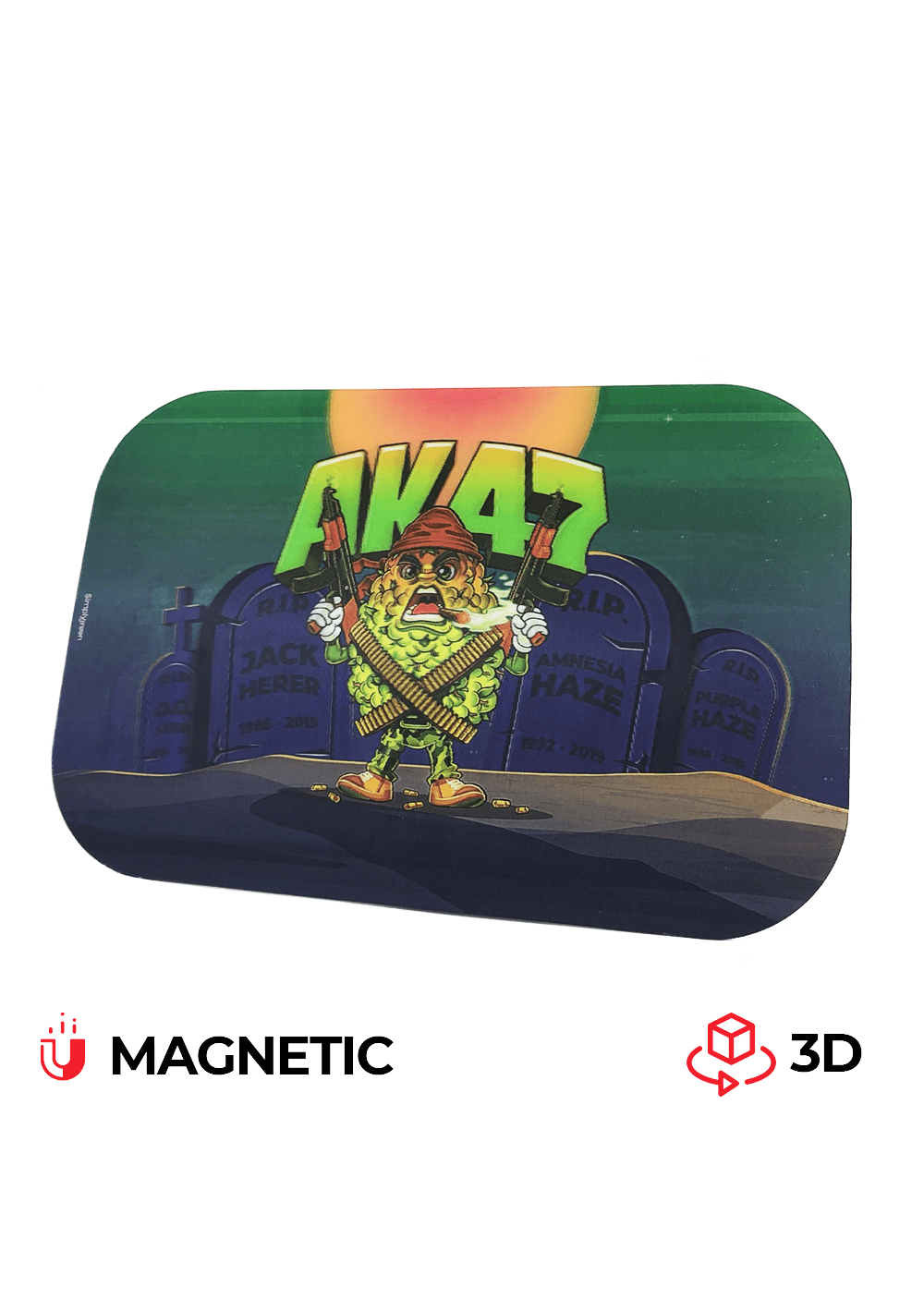 Cover Magnetica in 3D per Vassoi in Metallo misura Media cm 17x27 - AK 47 - Best Buds
