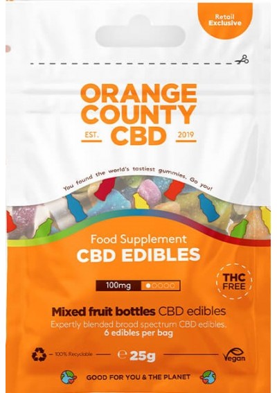 Mini Grab Bag Bottles 100 mg CBD, 20pcs, Mixed Fruit, 25 g - Orange County CBD