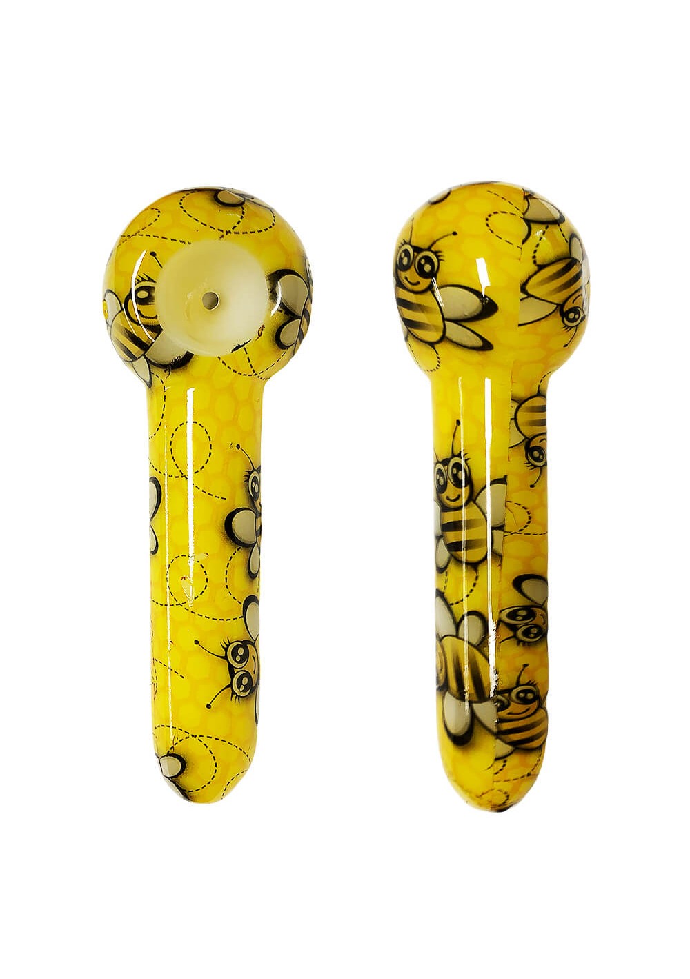 Glass Pipe - Yellow Bee, 13cm