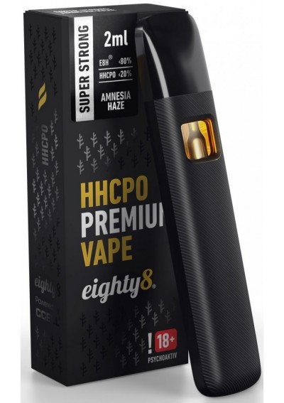 HHCPO Vape Device 20% - Amnesia Premium, Super Strong, 2ml, Disposable, up to 1000 puffs - Eighty8