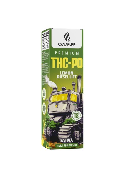 THC-PO Vape Device 79% - Lemon Diesel Lift, 1ml, Disposable, up to 600 puffs - Canapuff