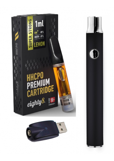 HHCPO Starter Kit - Atomizer + Battery - Premium Lemon 20% - 1ml, up to 500 puffs - Canapuff