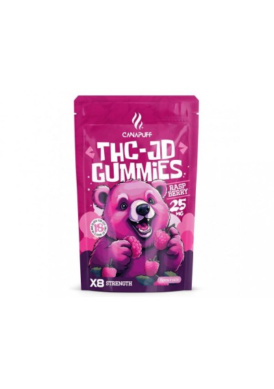 THC-JD Gummies Rasp Berry, 5 pcs, 25mg THCJD, Strong - Canapuff