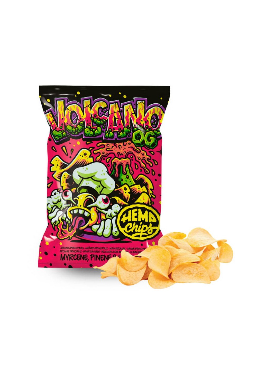 Hemp Chips Volcano OG Patatine Artigianali alla Cannabis senza THC (35g) Home