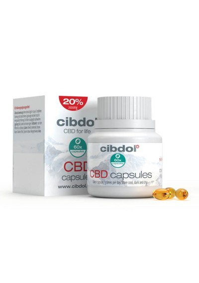 Capsule CBD 20% in Gelatina Morbida, 2000mg di CBD - 60 Capsule - Cibdol