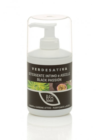 Detergente intimo e ascelle Black Passion, Canapa e carbone attivo – 250 ml - Verdesativa