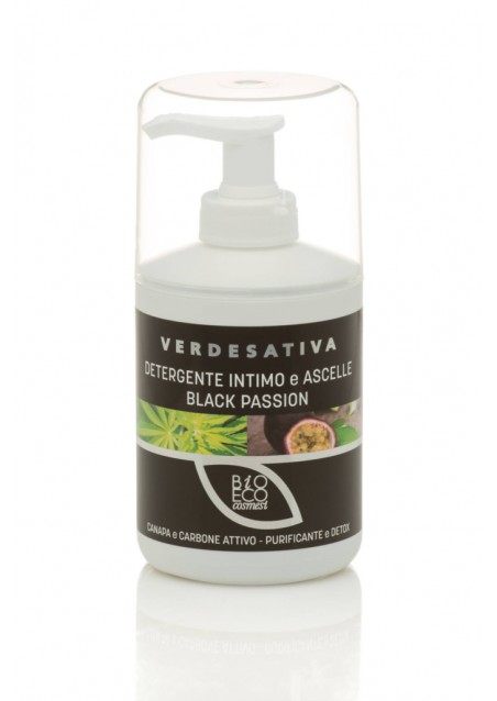 Detergente intimo e ascelle Black Passion, Canapa e carbone attivo – 250 ml - Verdesativa